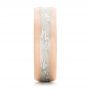 18k Rose Gold And Platinum 18k Rose Gold And Platinum Custom Diamond Mokume Wedding Band - Side View -  102201 - Thumbnail