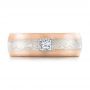 18k Rose Gold And 18K Gold 18k Rose Gold And 18K Gold Custom Diamond Mokume Wedding Band - Top View -  102201 - Thumbnail