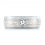 18k White Gold And 18K Gold 18k White Gold And 18K Gold Custom Diamond Mokume Wedding Band - Top View -  102201 - Thumbnail