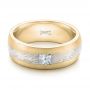 18k Yellow Gold And 18K Gold 18k Yellow Gold And 18K Gold Custom Diamond Mokume Wedding Band - Flat View -  102201 - Thumbnail