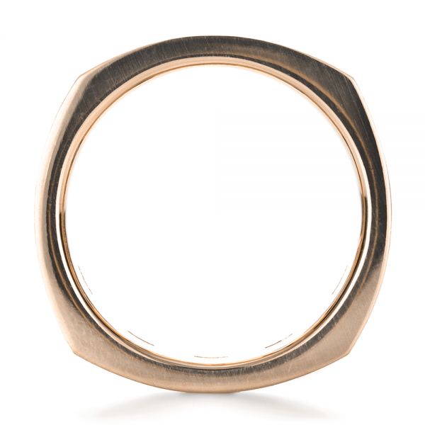 18k Rose Gold 18k Rose Gold Custom Diamond And Blue Sapphire Men's Band - Front View - 1200