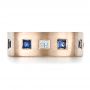 14k Rose Gold 14k Rose Gold Custom Diamond And Blue Sapphire Men's Band - Top View -  1200 - Thumbnail