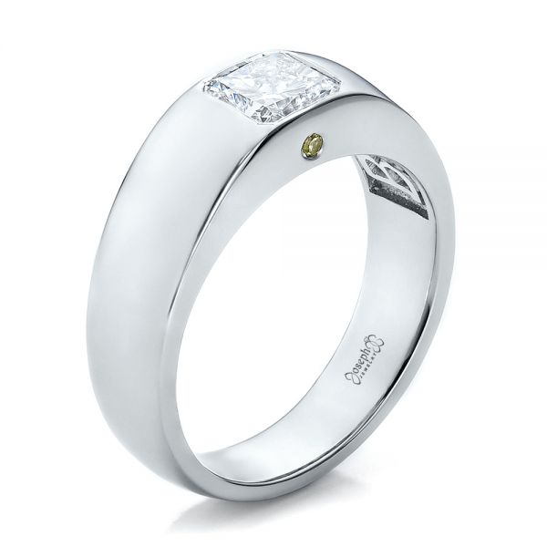 Custom Diamond and Peridot Men's Wedding Band - Image