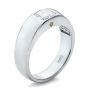  Platinum Custom Diamond And Peridot Men's Wedding Band - Three-Quarter View -  100267 - Thumbnail