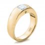 18k Yellow Gold 18k Yellow Gold Custom Diamond And Peridot Men's Wedding Band - Three-Quarter View -  100267 - Thumbnail