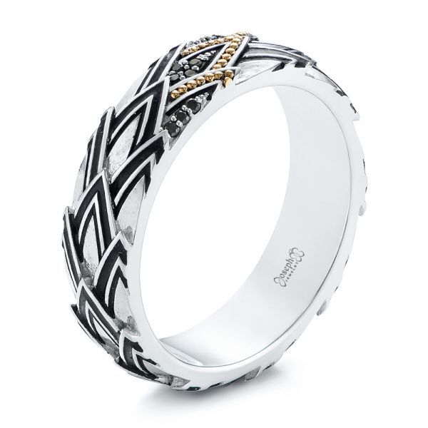 Custom Dragon Scale Two-Tone Black Diamond Men's Band - reference design