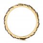 14k Yellow Gold 14k Yellow Gold Custom Dragon Scale Two-tone Black Diamond Men's Band - Front View -  104842 - Thumbnail