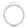 14k White Gold Custom Engraved Blue Sapphire Men's Wedding Band - Front View -  102213 - Thumbnail