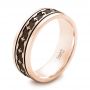 14k Rose Gold 14k Rose Gold Custom Engraved Men's Wedding Band - Three-Quarter View -  102960 - Thumbnail