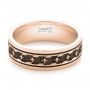 14k Rose Gold 14k Rose Gold Custom Engraved Men's Wedding Band - Flat View -  102960 - Thumbnail