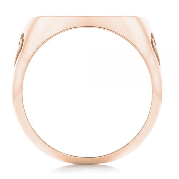 14k Rose Gold 14k Rose Gold Custom Engraved Men's Wedding Band - Front View - 102816