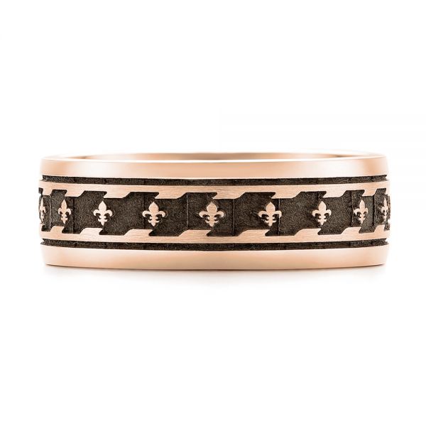 14k Rose Gold 14k Rose Gold Custom Engraved Men's Wedding Band - Top View - 102960