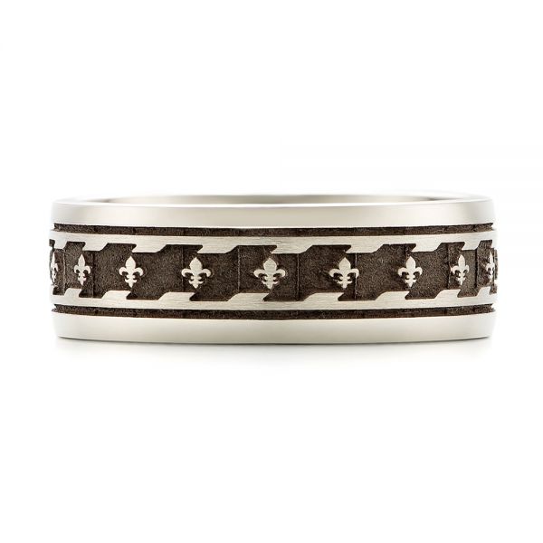  Platinum Platinum Custom Engraved Men's Wedding Band - Top View -  102960