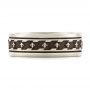 14k White Gold Custom Engraved Men's Wedding Band - Top View -  102960 - Thumbnail