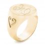 18k Yellow Gold 18k Yellow Gold Custom Engraved Men's Wedding Band - Three-Quarter View -  102816 - Thumbnail