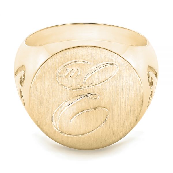 18k Yellow Gold 18k Yellow Gold Custom Engraved Men's Wedding Band - Flat View - 102816