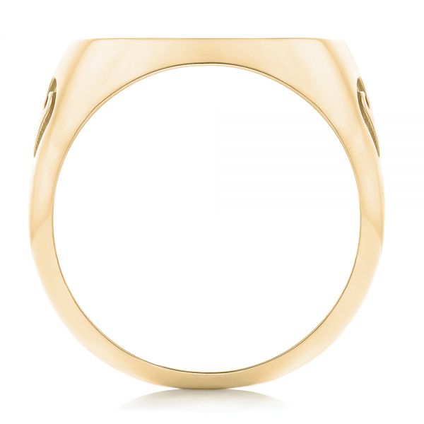 18k Yellow Gold 18k Yellow Gold Custom Engraved Men's Wedding Band - Front View - 102816