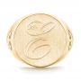 18k Yellow Gold 18k Yellow Gold Custom Engraved Men's Wedding Band - Top View -  102816 - Thumbnail