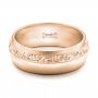 18k Rose Gold 18k Rose Gold Custom Engraved Men's Band - Flat View -  102006 - Thumbnail