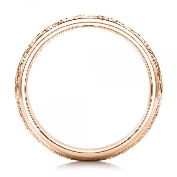 18k Rose Gold 18k Rose Gold Custom Engraved Men's Band - Front View - 102006