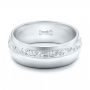 18k White Gold 18k White Gold Custom Engraved Men's Band - Flat View -  102006 - Thumbnail