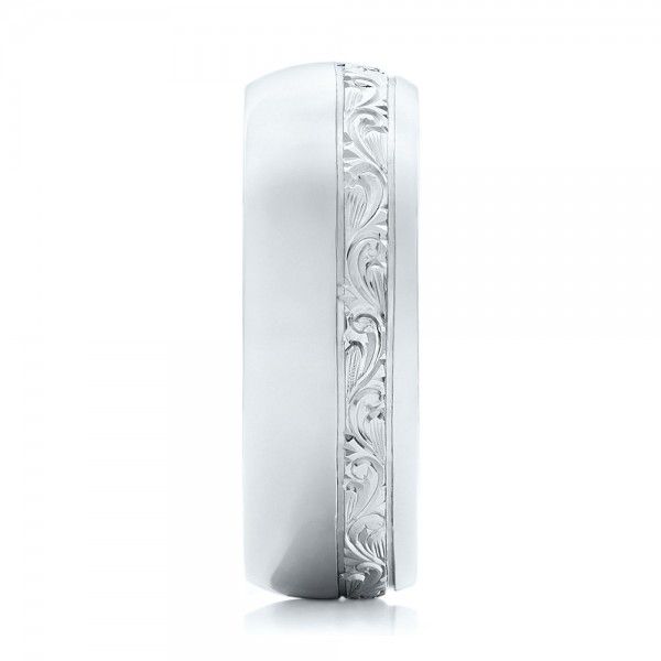  Platinum Custom Engraved Men's Band - Side View -  102006