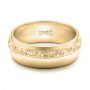 14k Yellow Gold 14k Yellow Gold Custom Engraved Men's Band - Flat View -  102006 - Thumbnail