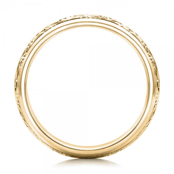14k Yellow Gold 14k Yellow Gold Custom Engraved Men's Band - Front View -  102006