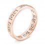 18k Rose Gold 18k Rose Gold Custom Engraved Wedding Band - Three-Quarter View -  103129 - Thumbnail