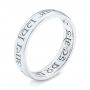  Platinum Custom Engraved Wedding Band - Three-Quarter View -  103129 - Thumbnail