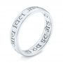 18k White Gold 18k White Gold Custom Engraved Wedding Band - Three-Quarter View -  103129 - Thumbnail