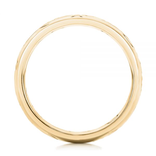 18k Yellow Gold 18k Yellow Gold Custom Engraved Wedding Band - Front View - 103129