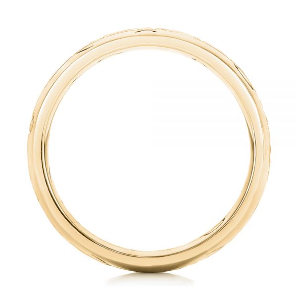 18k Yellow Gold 18k Yellow Gold Custom Engraved Wedding Band - Front View -  103129