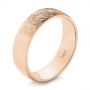 18k Rose Gold 18k Rose Gold Custom Fingerprint Engraved Men's Band - Three-Quarter View -  105310 - Thumbnail