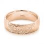 14k Rose Gold 14k Rose Gold Custom Fingerprint Engraved Men's Band - Flat View -  105310 - Thumbnail