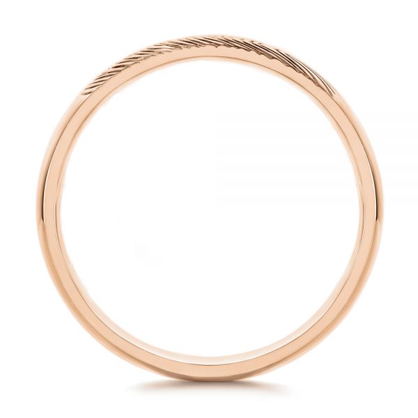 14k Rose Gold 14k Rose Gold Custom Fingerprint Engraved Men's Band - Front View - 105310