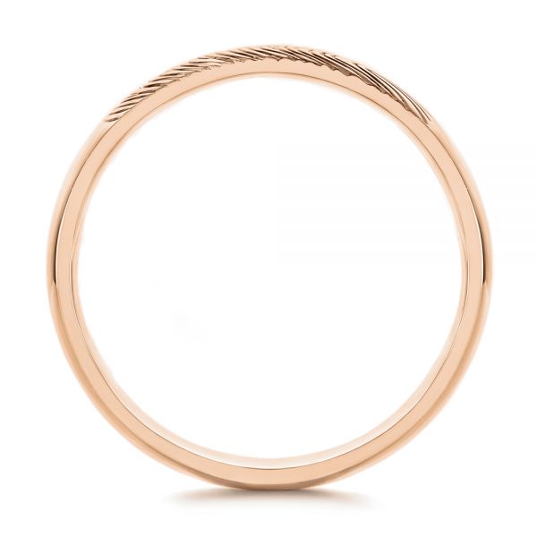 14k Rose Gold 14k Rose Gold Custom Fingerprint Engraved Men's Band - Front View -  105310