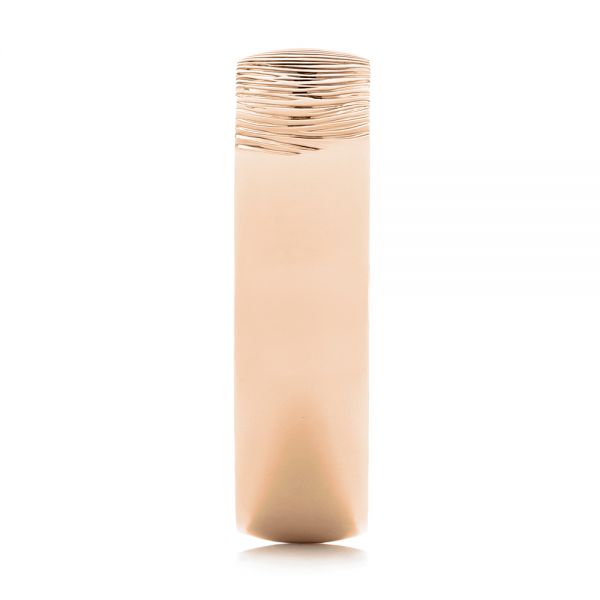 14k Rose Gold 14k Rose Gold Custom Fingerprint Engraved Men's Band - Side View - 105310