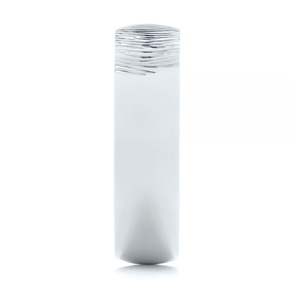 Platinum Custom Fingerprint Engraved Men's Band - Side View - 105310