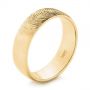 14k Yellow Gold 14k Yellow Gold Custom Fingerprint Engraved Men's Band - Three-Quarter View -  105310 - Thumbnail