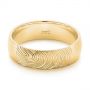 18k Yellow Gold 18k Yellow Gold Custom Fingerprint Engraved Men's Band - Flat View -  105310 - Thumbnail