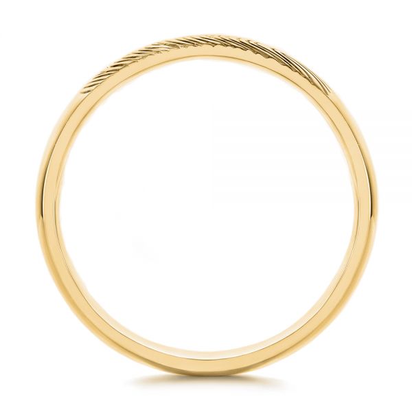 14k Yellow Gold 14k Yellow Gold Custom Fingerprint Engraved Men's Band - Front View - 105310