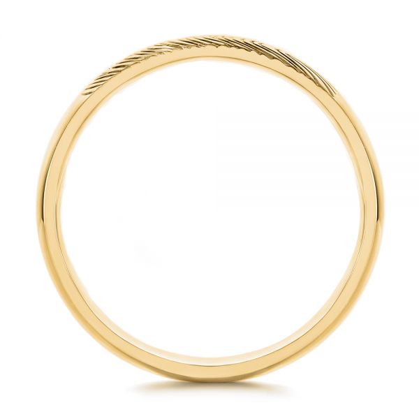 14k Yellow Gold 14k Yellow Gold Custom Fingerprint Engraved Men's Band - Front View -  105310