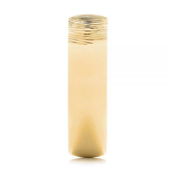 14k Yellow Gold 14k Yellow Gold Custom Fingerprint Engraved Men's Band - Side View - 105310