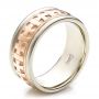  14K Gold And 18k Rose Gold 14K Gold And 18k Rose Gold Custom Cross Men's Band - Three-Quarter View -  100052 - Thumbnail