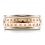  18K Gold And 14k Rose Gold 18K Gold And 14k Rose Gold Custom Cross Men's Band - Top View -  100052 - Thumbnail