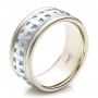  18K Gold And 14k White Gold 18K Gold And 14k White Gold Custom Cross Men's Band - Three-Quarter View -  100052 - Thumbnail