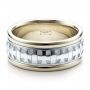  Platinum And 14k White Gold Platinum And 14k White Gold Custom Cross Men's Band - Flat View -  100052 - Thumbnail