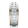  18K Gold And Platinum 18K Gold And Platinum Custom Cross Men's Band - Side View -  100052 - Thumbnail