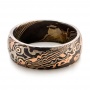  14K Gold Custom Hammered Men's Mokume Wedding Band - Flat View -  101421 - Thumbnail